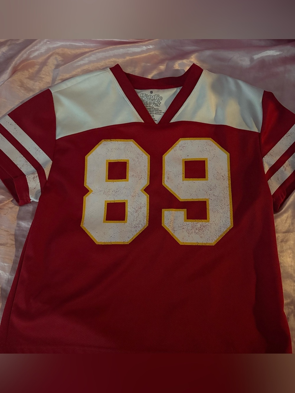 Red & White Football Jersey with Number 89